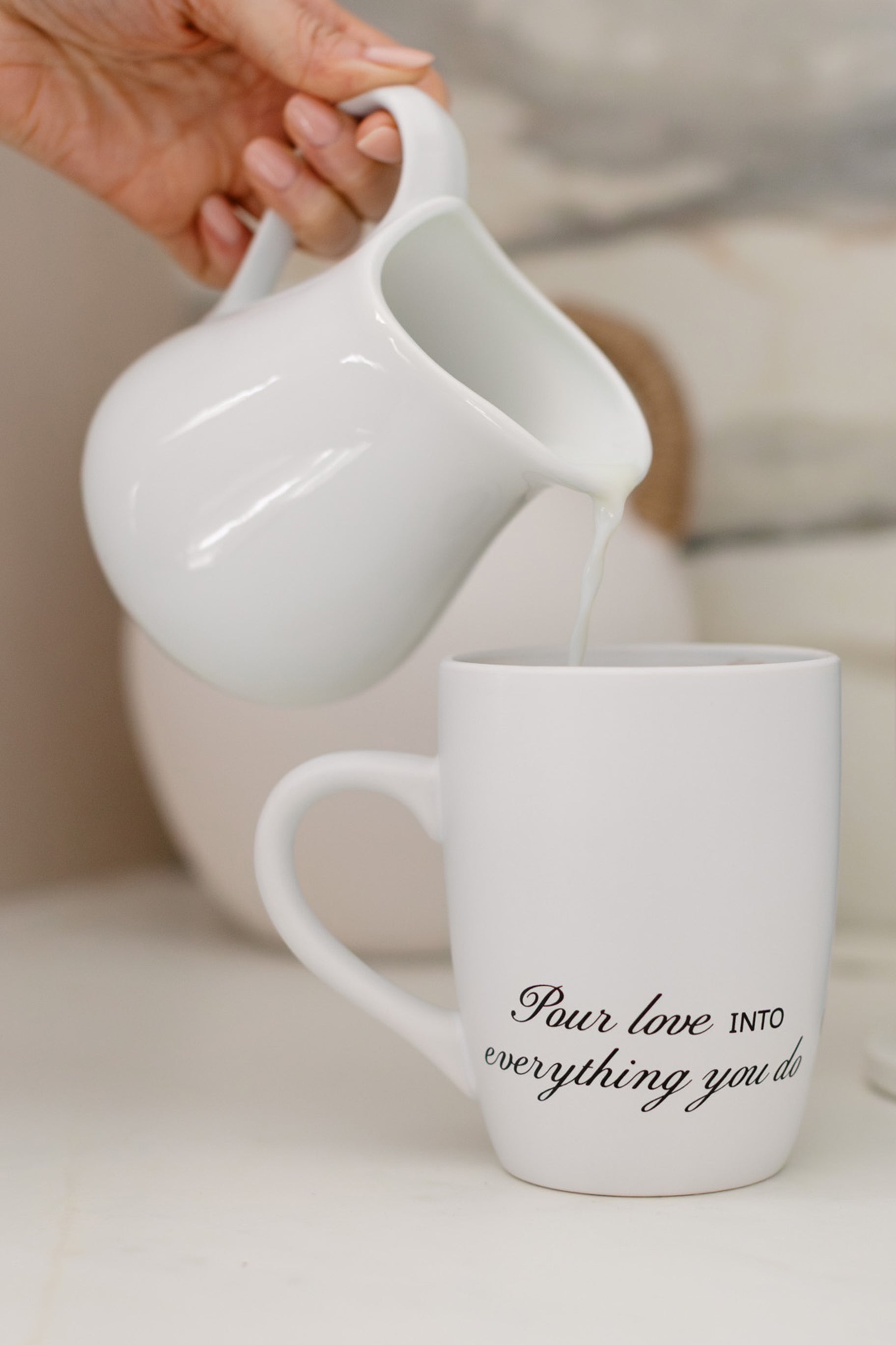 Pour Love Mug - White